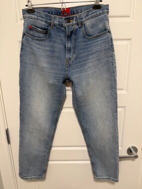 HUGO Men's Light Wash Slim Straight Jeans